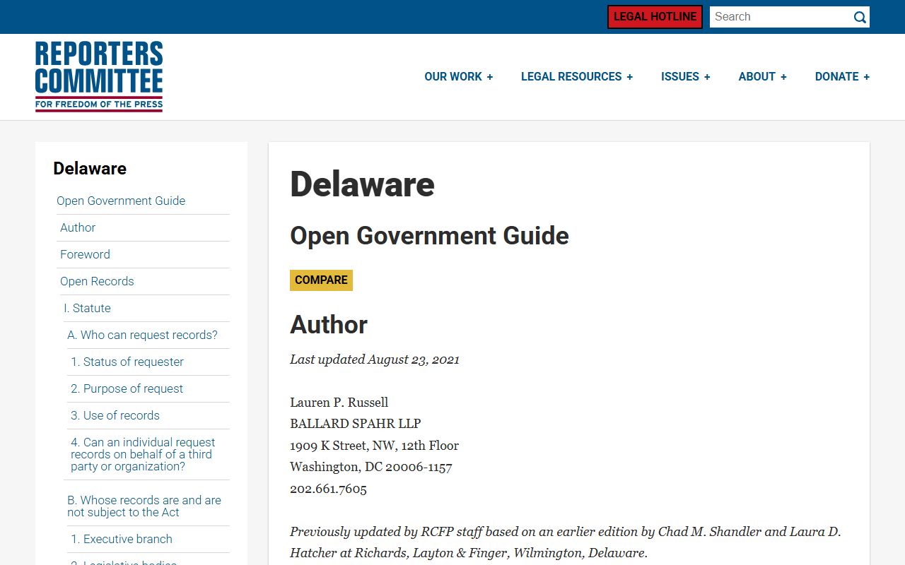 Open government guide Delaware death index public records rules